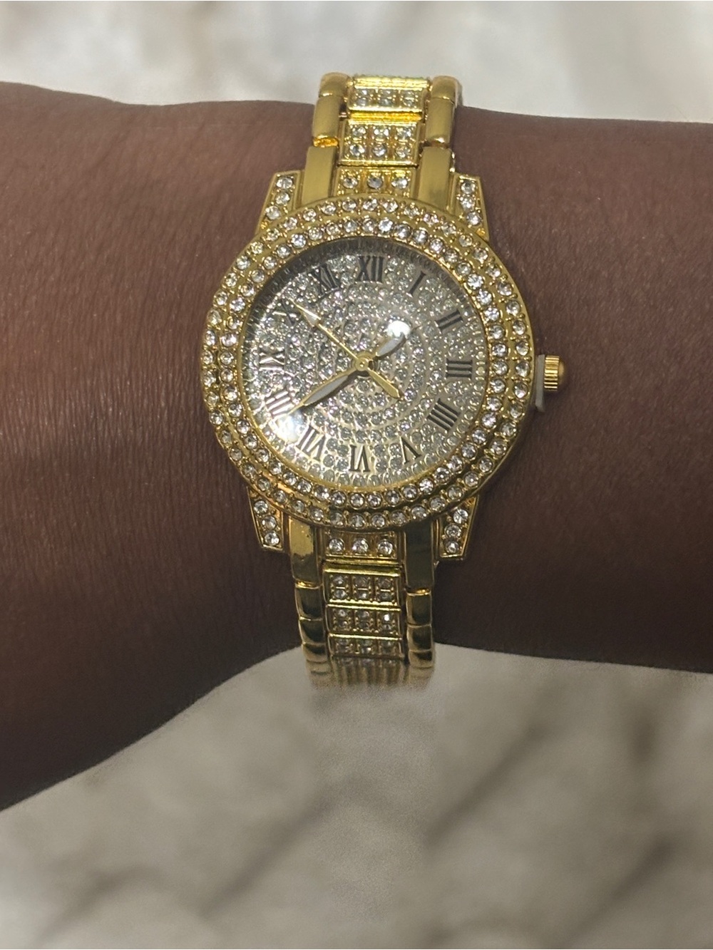 Gold Crystal-Accent Women's Bracelet Watch
